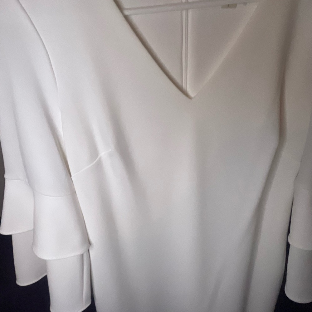 Calvin Klein Off-White V-Neck dress - Picture 2 of 15